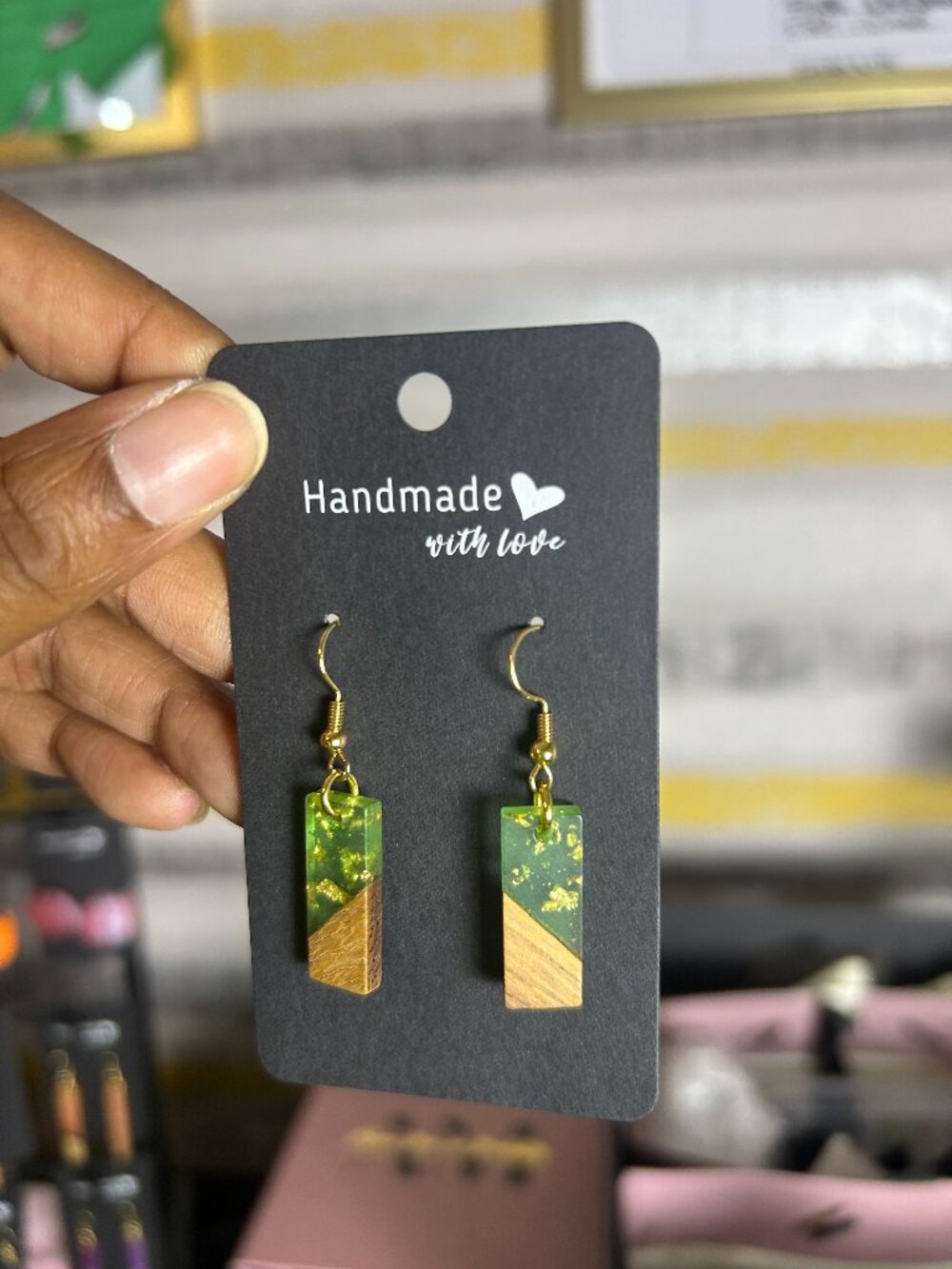 Natural Green Boho Wood Resin
